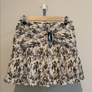 Express Floral Black and White Skirt